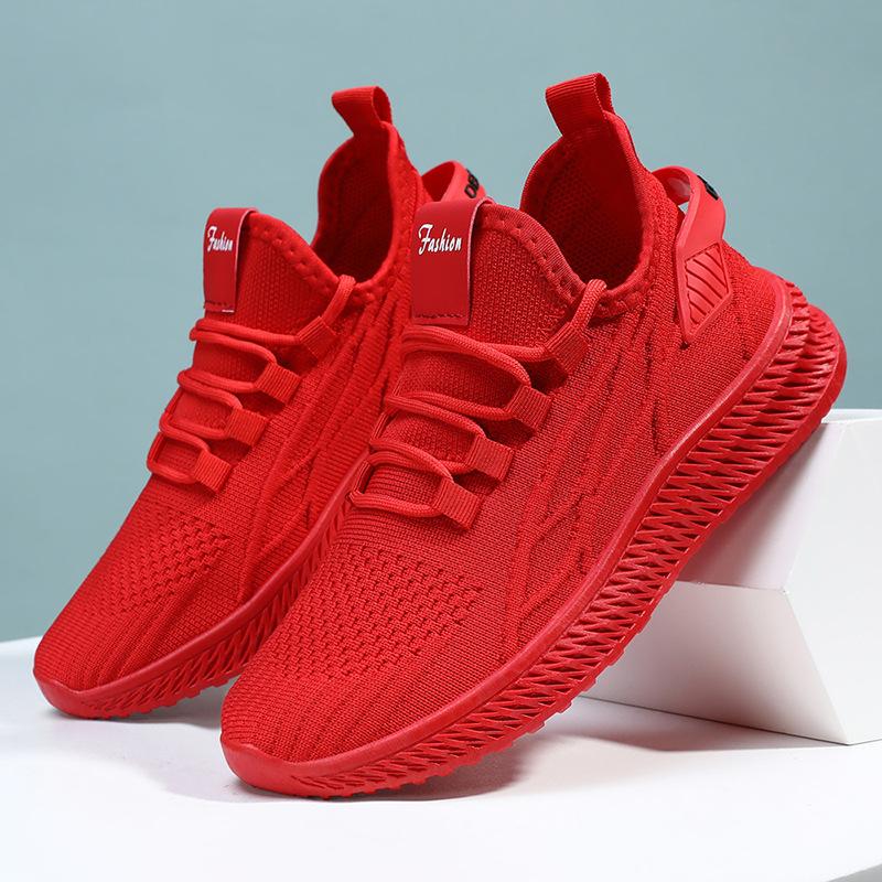 Sapatos Casuais Femininos de Primavera Tênis de Malha Respirável para Mulheres Sapatos Amarelos Mulher Sapato de Tricô Tênis Meia Sapatos Baixos Femininos Verão