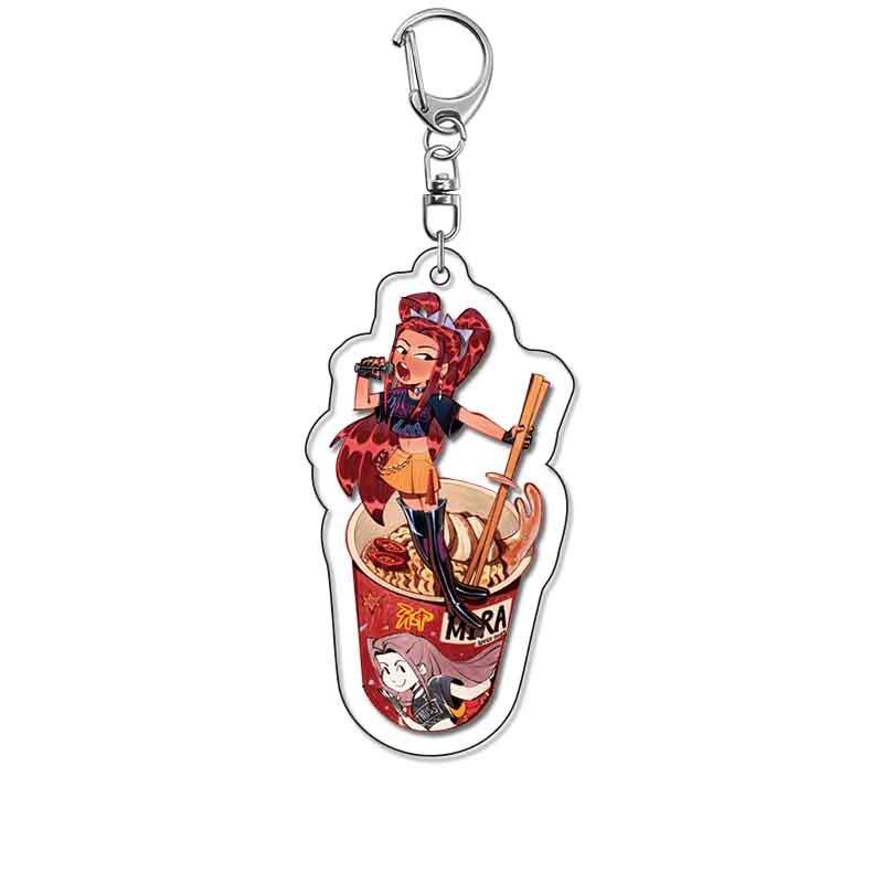 Kpop Acrylic Demon Hunters Cute Cartoon Keychains Huntrix Saja Boys Tiger Acrylic Keyrings Bag Pendant Accessories Keychain Gift