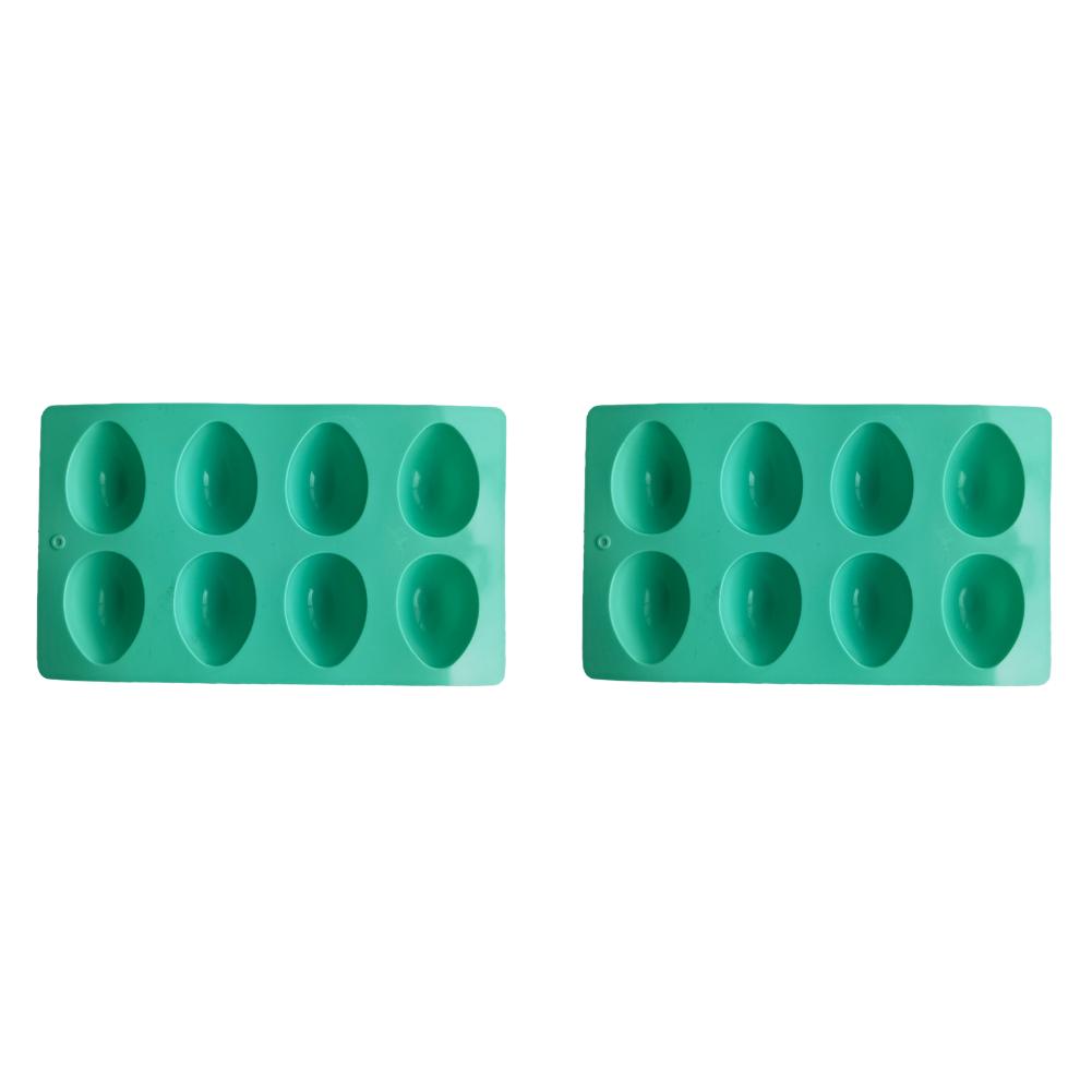 2Pcs Easter Egg Shape Molds 8-Cavi ty Silicone Egg Pan Baking for Easter Cake Decorating Chocolate Candy Dessert Decorating Tool