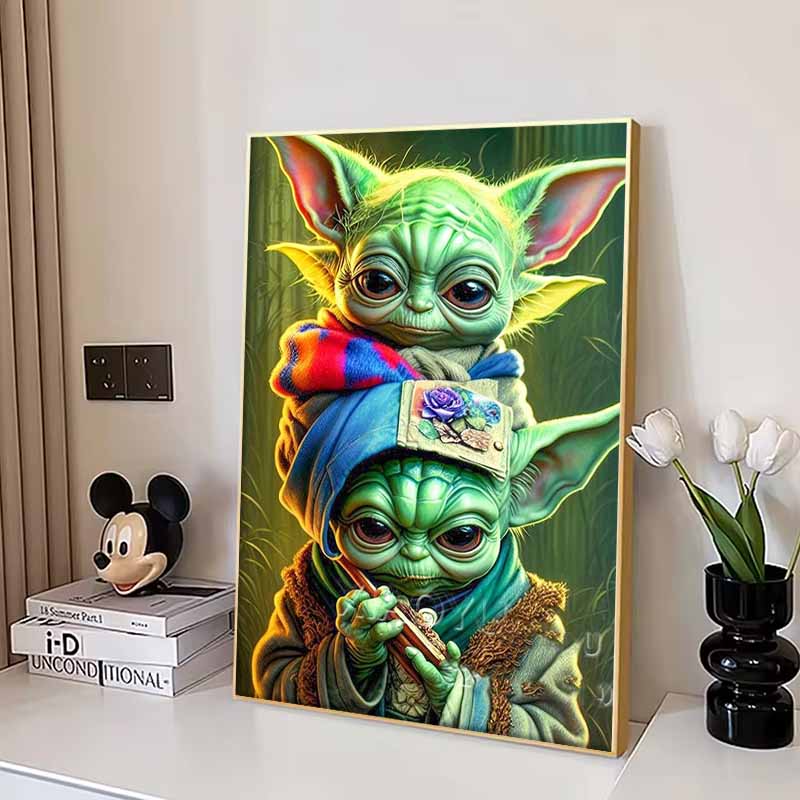 Disney Diamond Painting Baby Yoda Illustration 5D Diamond Painting Art Embroidery Cross Stitch Room Decoration