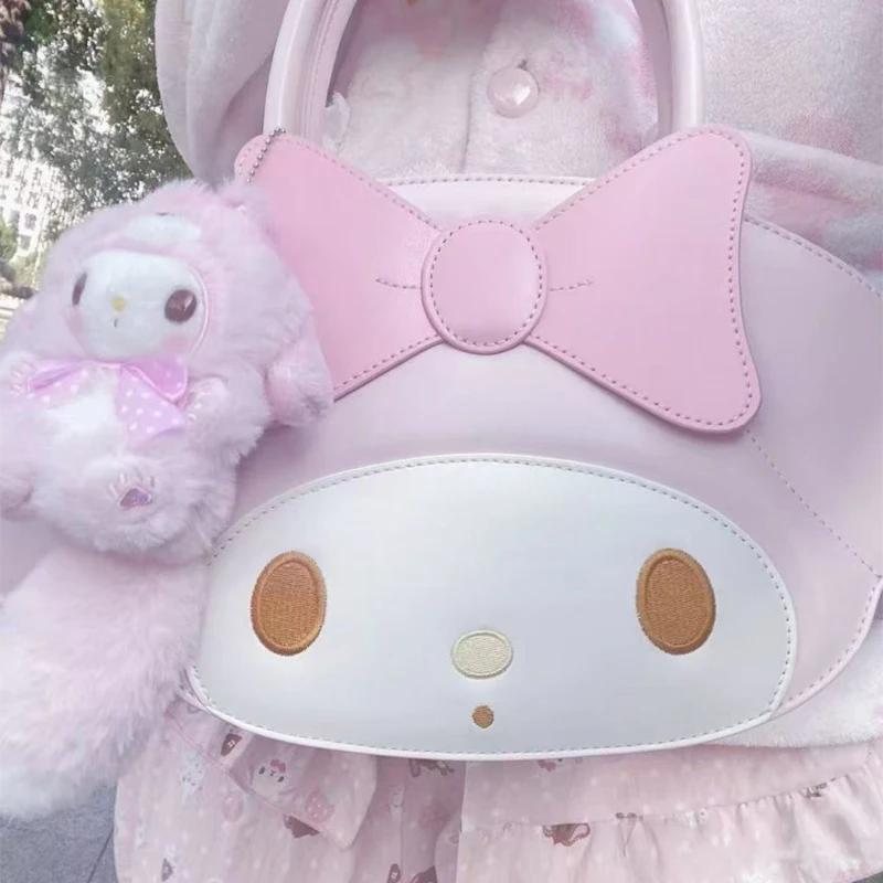 Pink PU Leather Shoulder Bag Fashionable Large Capacity Handbag Cute Exquisite Women Purse