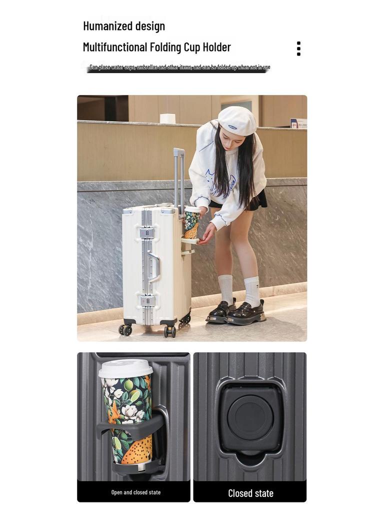 Multifunctional Student Trolley Suitcase with Silent, Detachable Wheels - Large Capacity Travel Bag for Men and Women