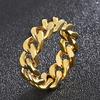 Kalen Smooth 8/9mm High-Quality Stainless Steel Cuban Link Rings for Men Multicolor Couple Anillos Trend Jewelry Bicycle Chain