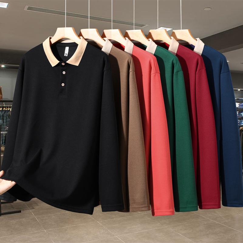 Plus Size 5XL-13XL Autumn Oversize POLO Long Sleeve Tops for Men Pullovers Casual Men's Sweatshirts