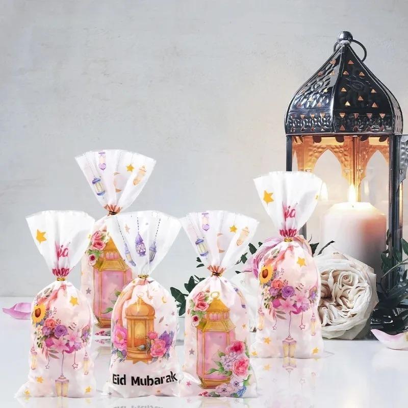 50-500PCS Eid Mubarak Candy Gift Bags Packaging Bag Ramadan Kareem Decor for Home Ramadan Muslim Islamic Party Decor Supplies