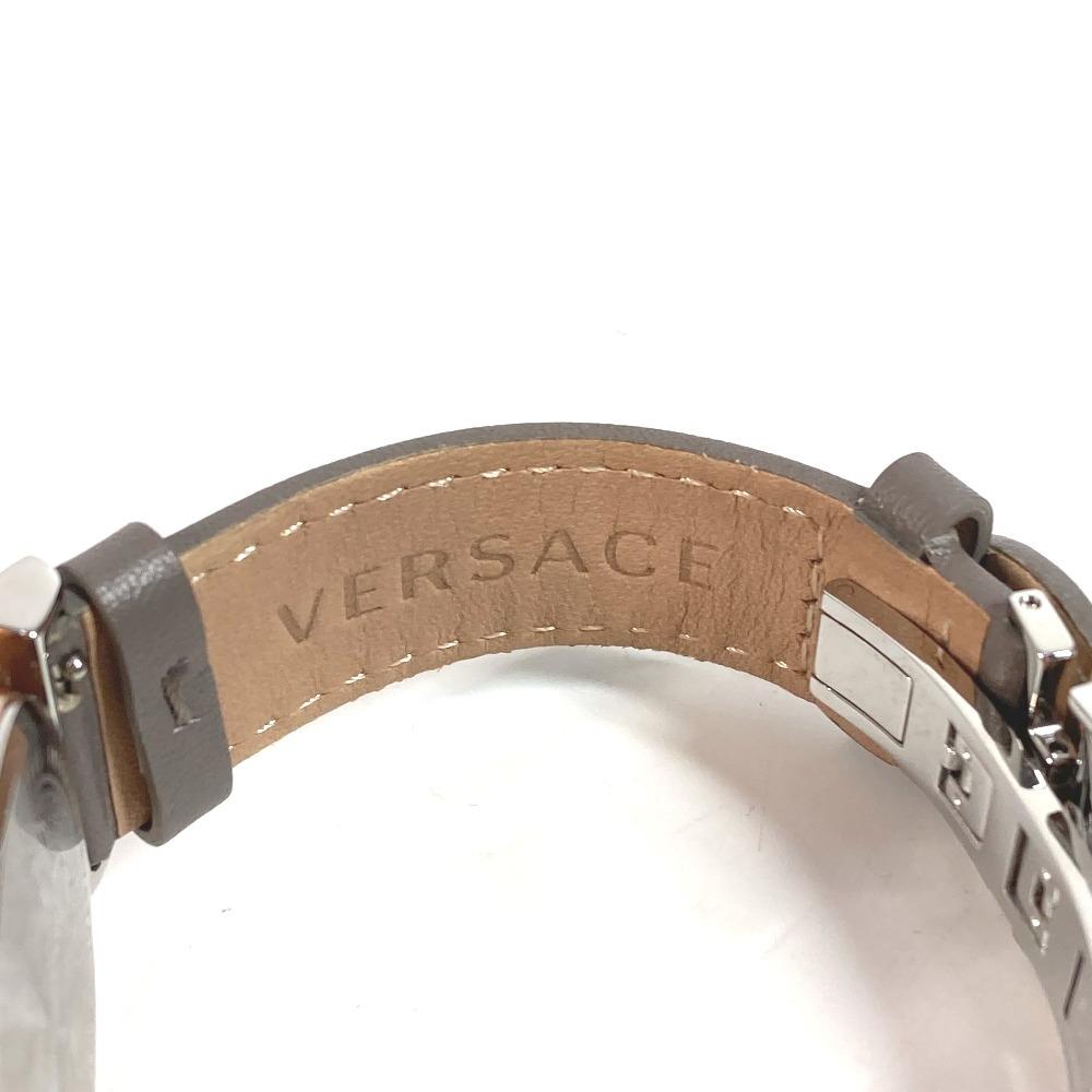 VERSACE VELW00922 medusa logo MEANDER Women's Wristwatch SS / Leather Gray Based