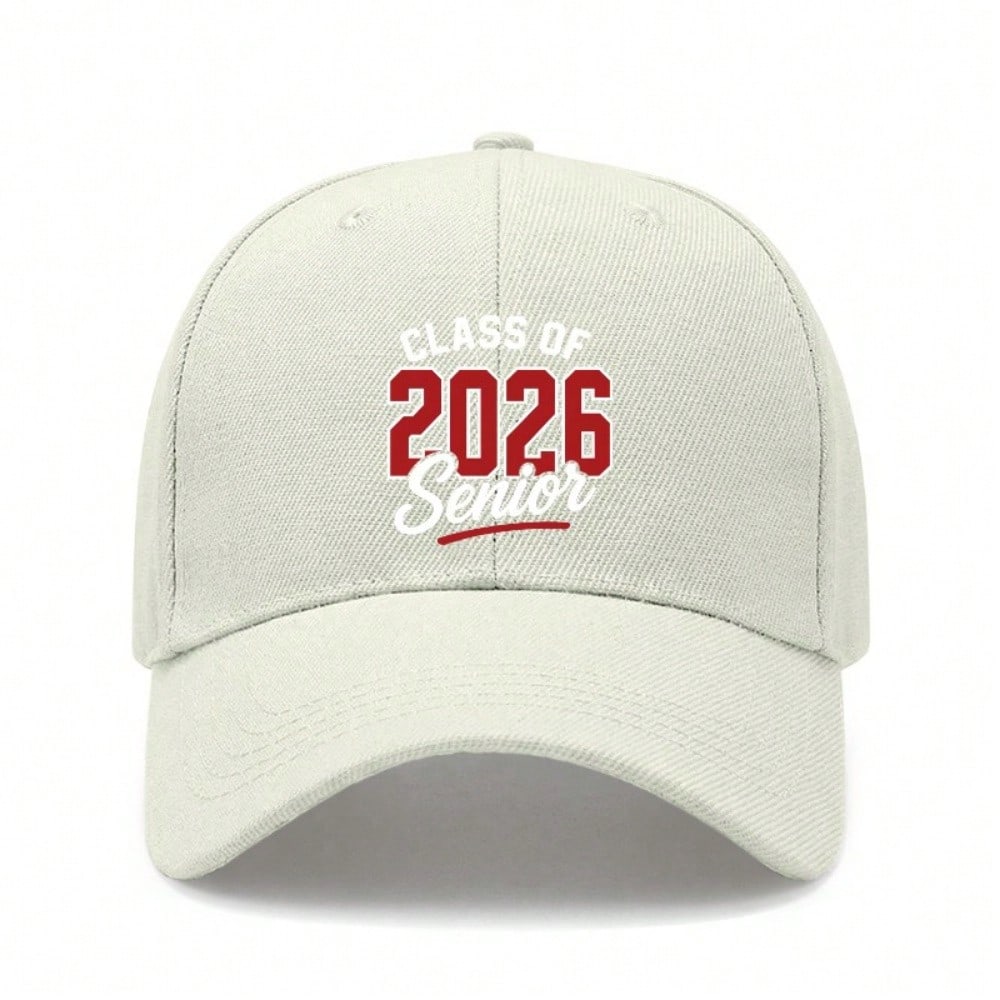 [Graduation Baseball Cap] Class Of 2026 Senior Print Polyester Adjustable Breathable Casual Streetwear Daily Wear Baseball Hat - Dad Hat, Sun Cap