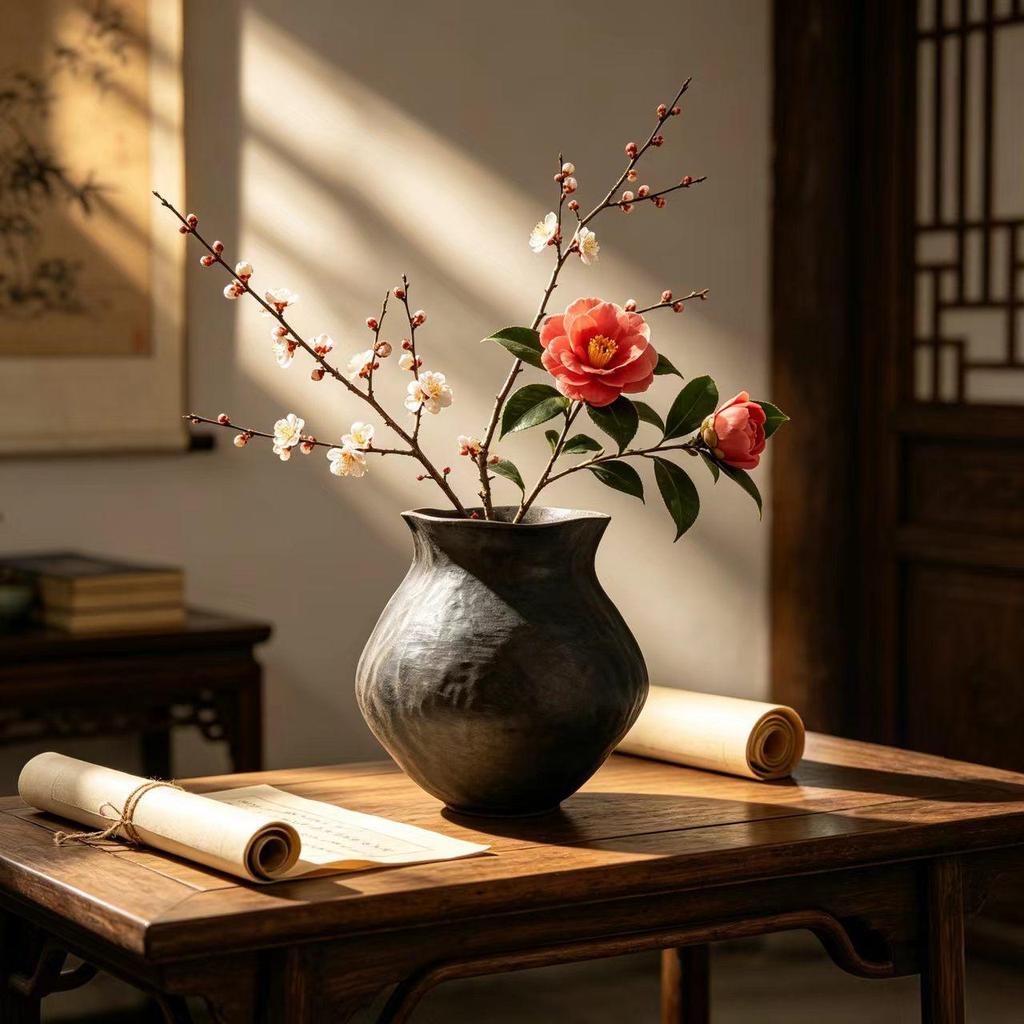 Jingdezhen Wabi-sabi Retro Ceramic Vase: New Chinese Style for B&B and Living Room Decor. Ideal for Tea Room Vintage Flower Arrangements.