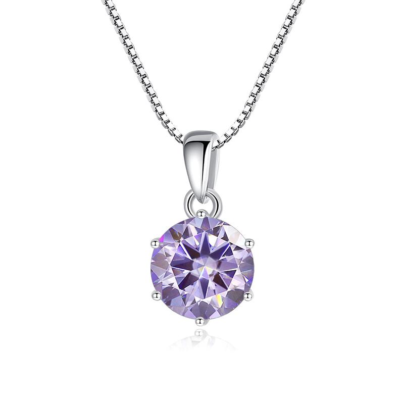 Butterflykiss 1 CT Real Moissanite Pendant Necklace For Women Top Quality 925 Silver Wedding Party Bridal Fine Jewelry