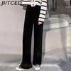 BITCED Women's Cream Beige Chenille Wide-Leg Trousers Women's Autumn/Winter Fleece-Lined Corduroy Trousers Straight-Leg Casual Trousers