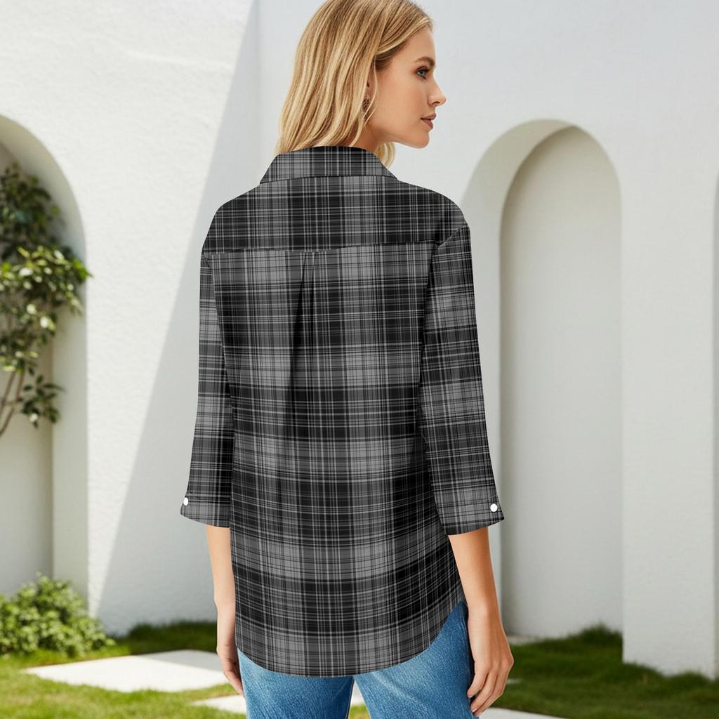 3/4 Length Sleeve Womens Tops V Neck Shirts Trendy Printed Business Casual Work Blouses