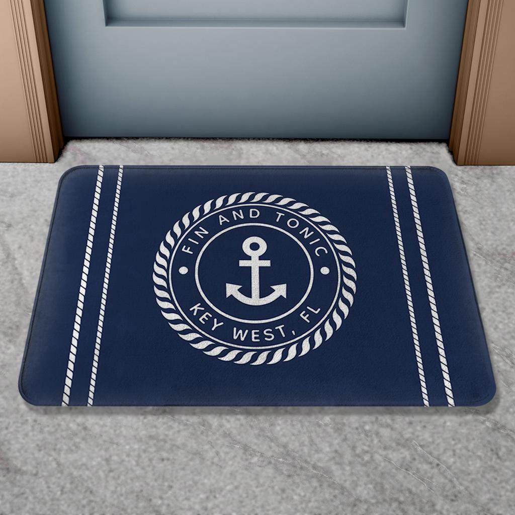 Personalized Custom Boat Name Doormat Indoor Outdoor Anti Slip Bath Mat Welcome Aboard Door Mat Home Decor Bathroom Rug