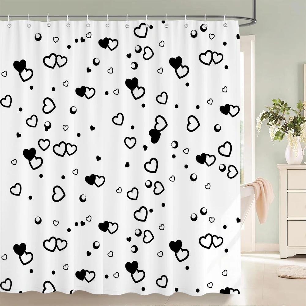 1 pc Geometric Shower Curtain Home Bathroom Decoration Printing Polyester Fabric Modern Simple Bath Curtains With Hooks