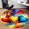 1pc Heart Colors Office Round Area Rug, Indoor Mat Suitable ForOffice, Under Office Chairs Bedroom Living Room Home Decor T216