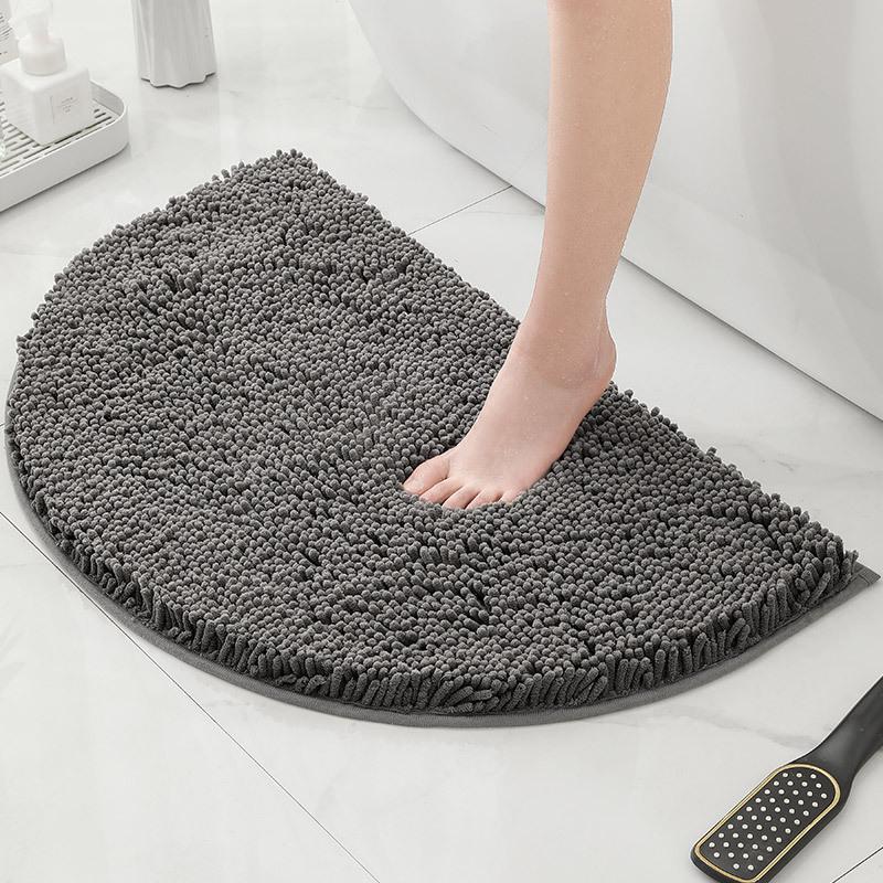 Bathroom Non-Slip Floor Mat Door Mat Absorbent Carpet Bathroom Door Mat Chenier Encrypted Semicircular Foot Mat