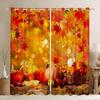 Herbst Kürbis Gardinen Vorhänge Halloween Thema Vorhänge Schlafzimmer Wohnzimmer Ahornblätter Festival Fensterdekorationen Polyester Waschbar Sitzfertig