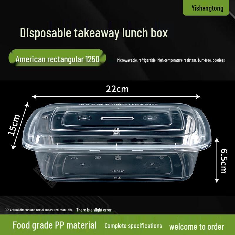 Disposable Rectangular Takeaway Containers with Lids