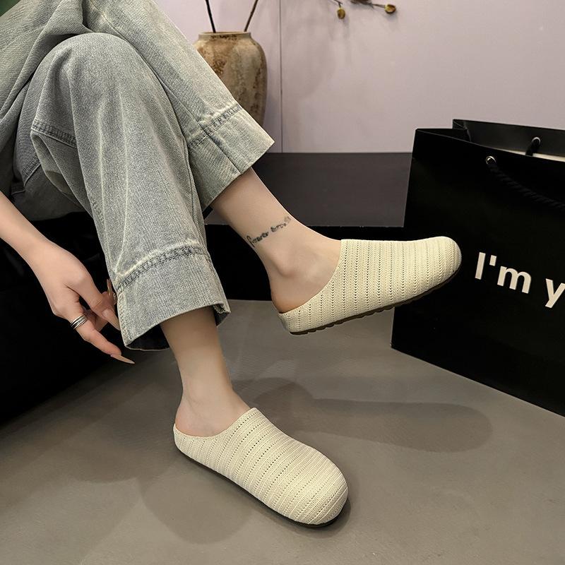 Baotou Hausschuhe Damen Sommer neue Ein-Pedal Lazy Fashion Coole Hausschuhe Atmungsaktive Hohlschuhe Halbschuhe