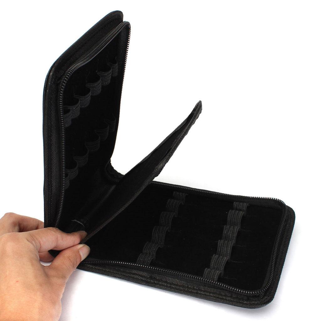 Black/ pocket of pen Storage Holder Bag Cases for 12 Pens - Black, *12.3*2cm