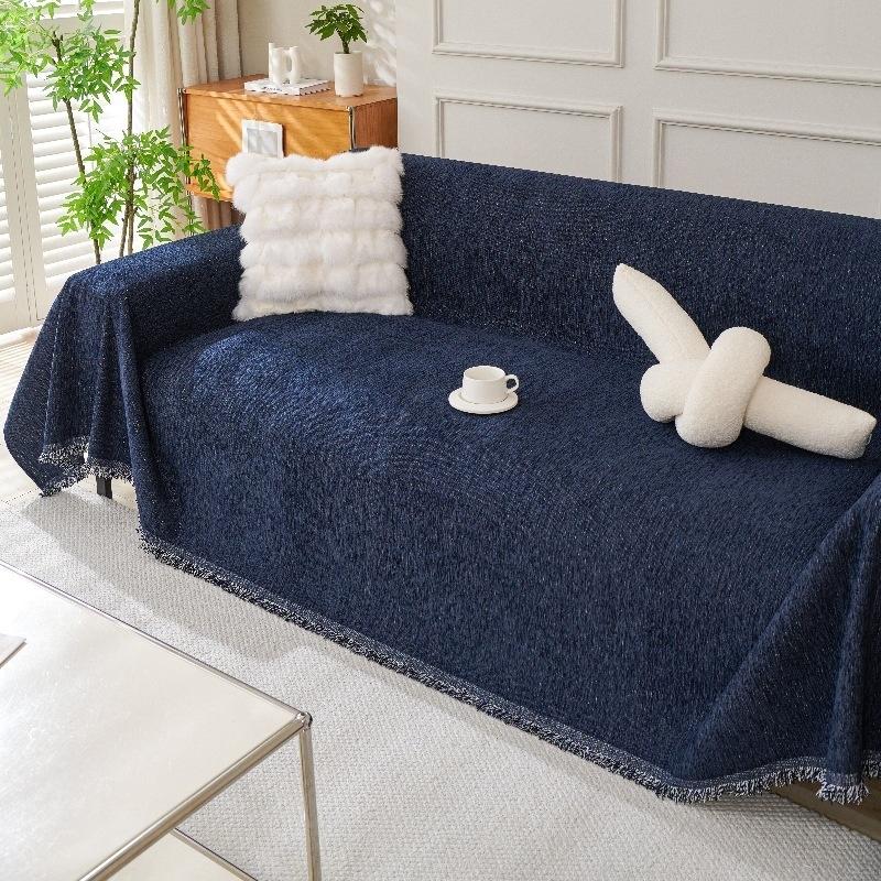 Einteilige extra dicke Sofabezüge Scandi Unifarbe Anti-Rutsch Couch-Schutz Stretch-Bezug Stuhl-Decke für Wohnzimmer-Deko-Zubehör 1seater 180x150cm