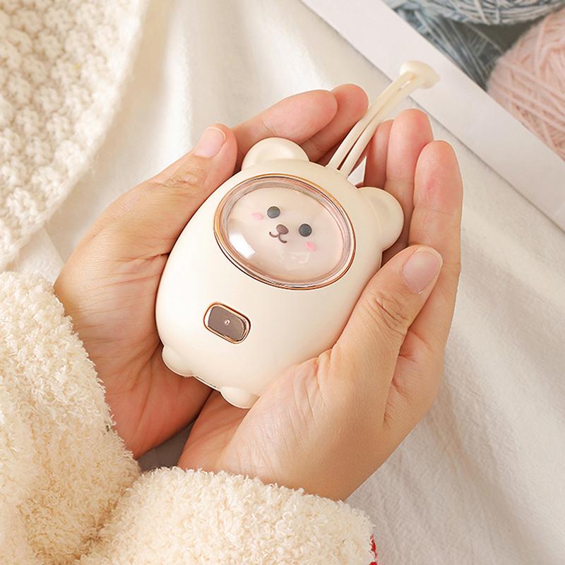 Calentador de manos portátil de 1200 mAh con forma de oso para manos de mujer y pies de bebé. Calentador de manos de invierno con 3 horas de duración de la fiebre.