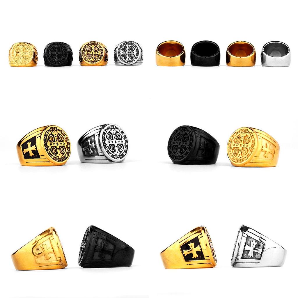 Personalized Retro Faith Cross Titanium Steel Ring
