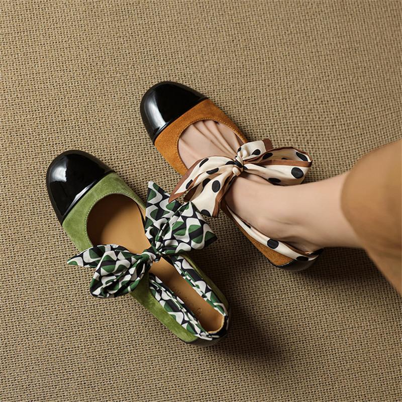 Fashion New Spring/Summer Women Pumps Shoes for Women Fashion Mixed Color Round Toe Mary Jane Shoes Breathable Low Heels Women Green