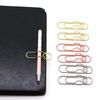 10pcs Paper Fix Clips Paper Clips Colorful Bookmarks Office Multi-functional Pen Holder  Metal