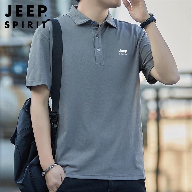 

JEEP SPIRIT Men s Short Sleeve Business Polo T-shirt M