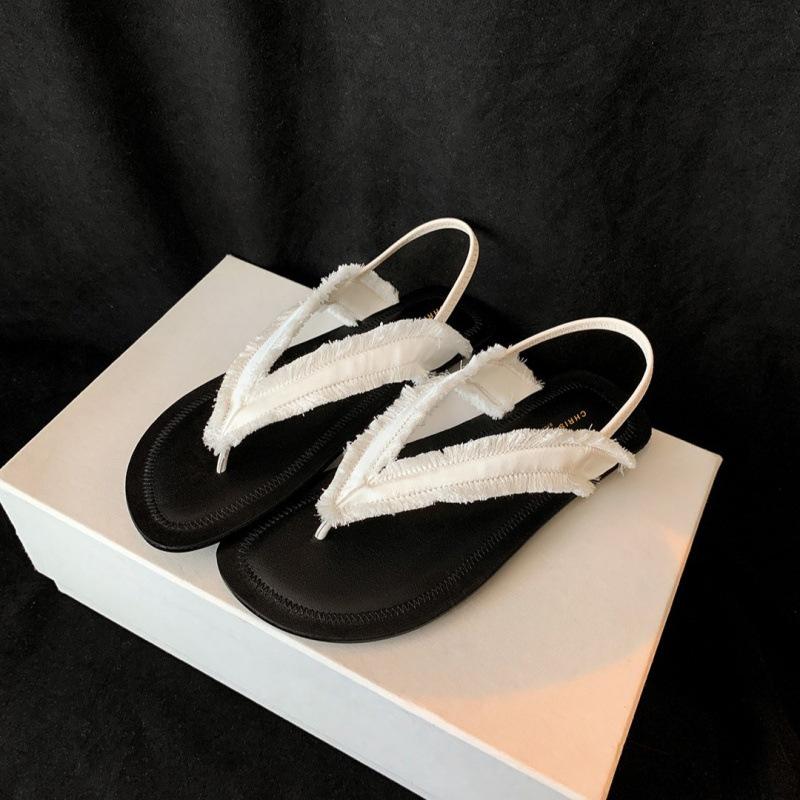 

Shoes minimalist beard silk satin flat toe sandals women s summer shoes 40 білий