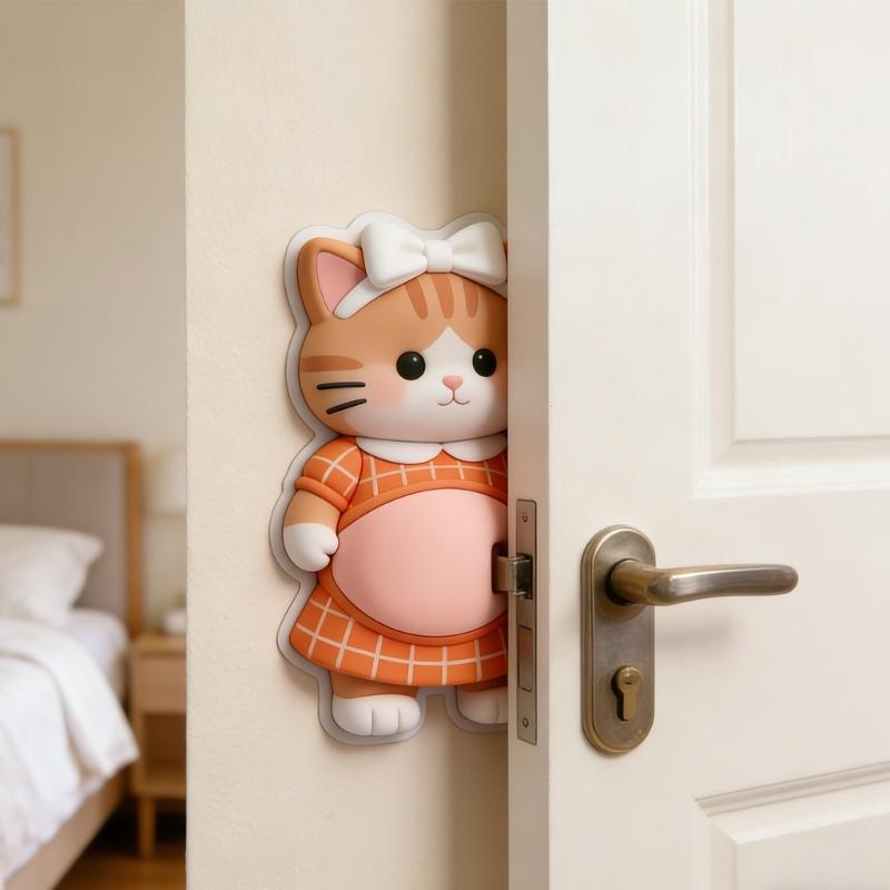 3D Katzenbauch Aufkleber Gummi Anti-Kollisions-Aufkleber Türstopper Stressabbau Spielzeug Lustiger Dekorations-Aufkleber für die Wand