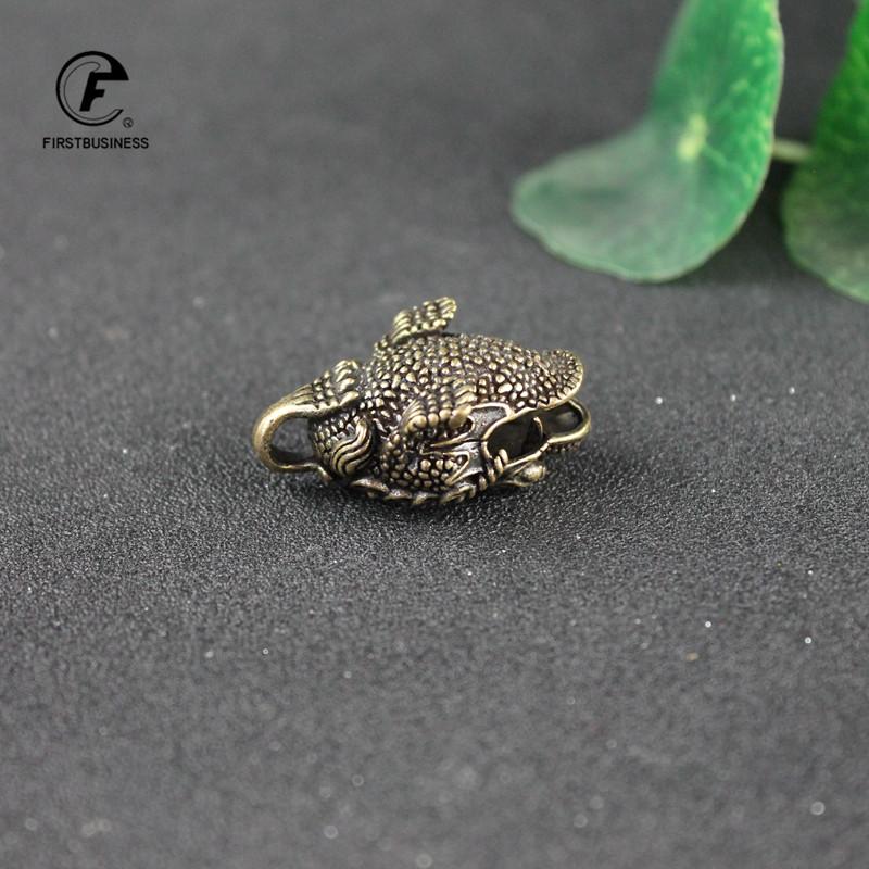 Copper Chinese Mythical Animal Lucky Toad Bell Key Chains Pendant Retro Brass Avoid Evil Feng Shui Charm Men Car Keyring
