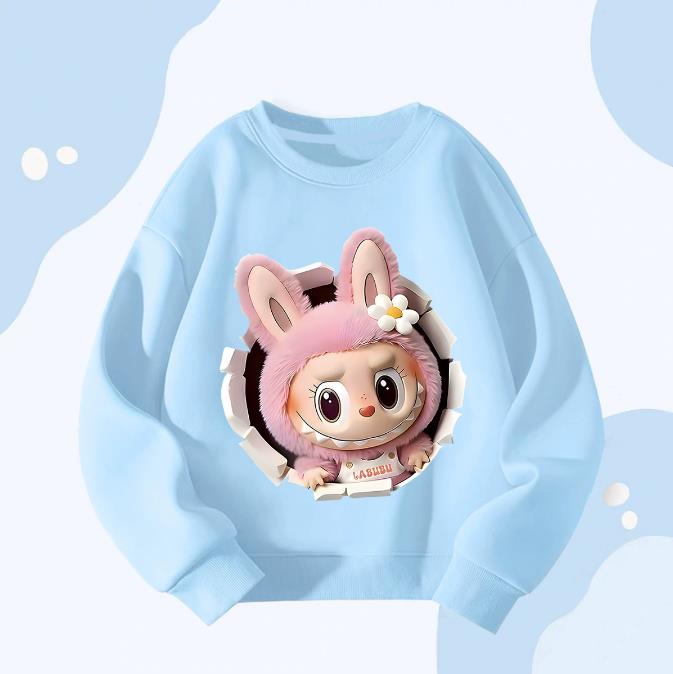 Spring and Autumn Boys' and Girls' Fashionable Round-neck Hoodie, Children's Long-sleeved Loose Hoodie Jacket