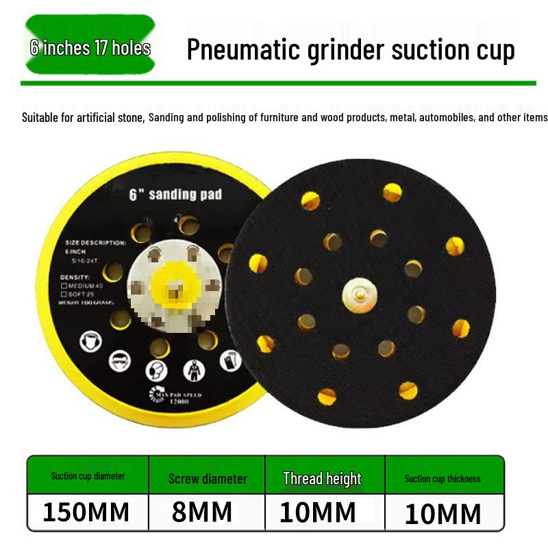 Pneumatic Grinder Sandpaper Discs with Holes: 2", 3", 4", 5" Self-Adhesive Polishing & Suction Cup.