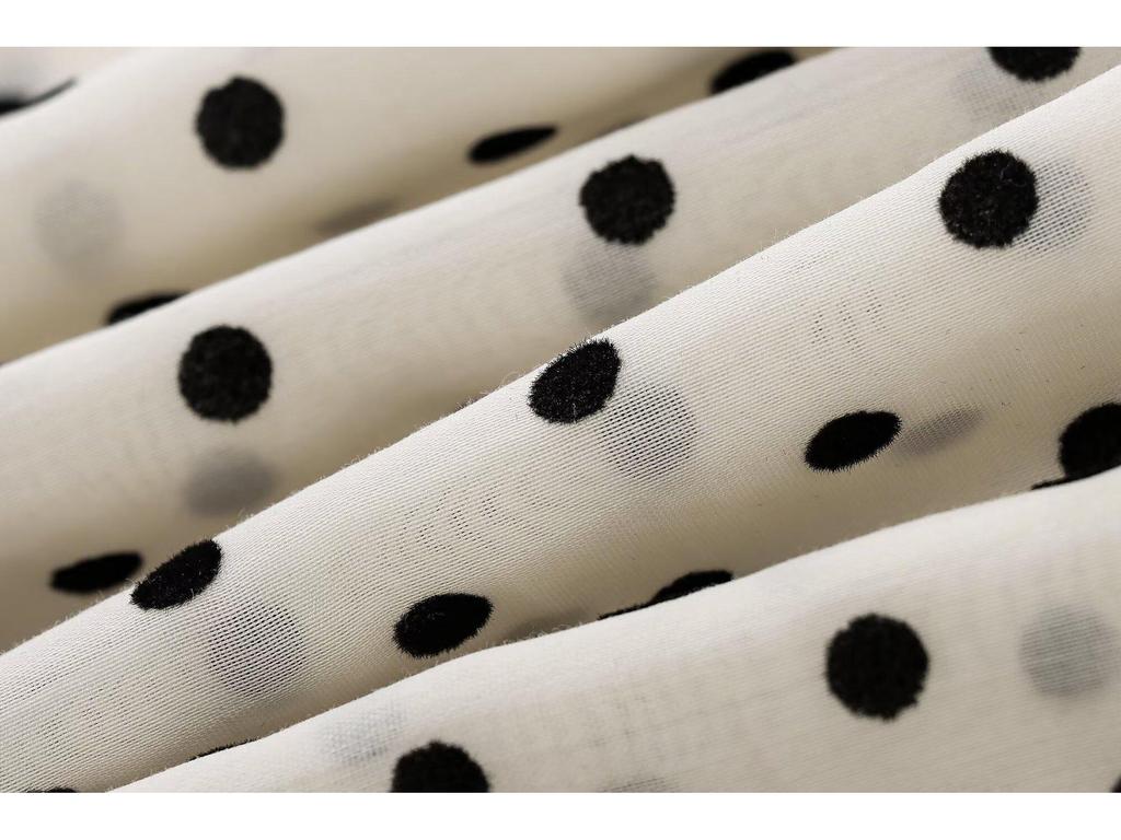 Women's Polka Dot Shirt with Bow - Spring/Summer 2025 Collection: Sweet, Versatile Drape, and Simple Design.