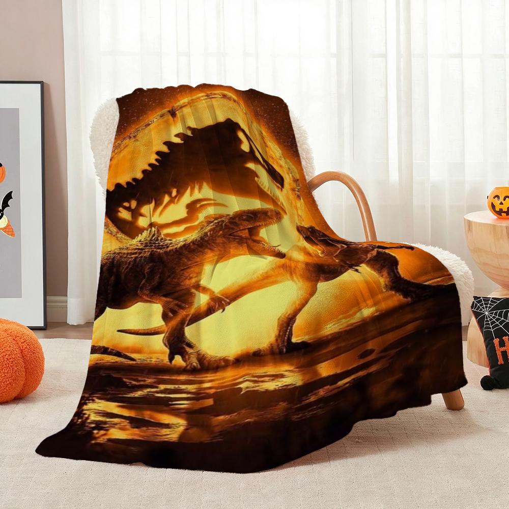 Jurassic World Dominion Theme Printed Blanket Skinfriendly Soft Fleece Blanket For Outdoor Travel Home Party Decor Holiday Gift