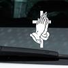 Adesivo in Vinile Religioso Mani in Preghiera per Lunotto Auto Crocifisso Sfumato Adesivo per SUV Camion Decalcomanie per Auto Resistenti al Sole per Parabrezza