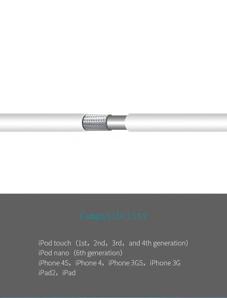 30 Pin USB Sync Charging Cable Cord Replacement for Old Apple iPhone 4/4S 3G/3GS, iPad 1/2/3,iPod Nano/iPod Touch