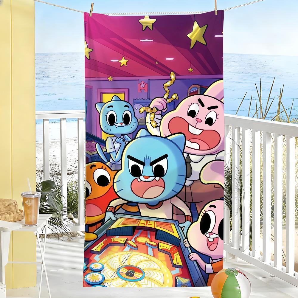 Cartone animato The Amazing W-World of G-Gumball Asciugamano Morbido Piscina Regalo Per Viaggio Palestra Doccia Campeggio Asciugatura Rapida Sportivo Grandi Asciugamani da Spiaggia