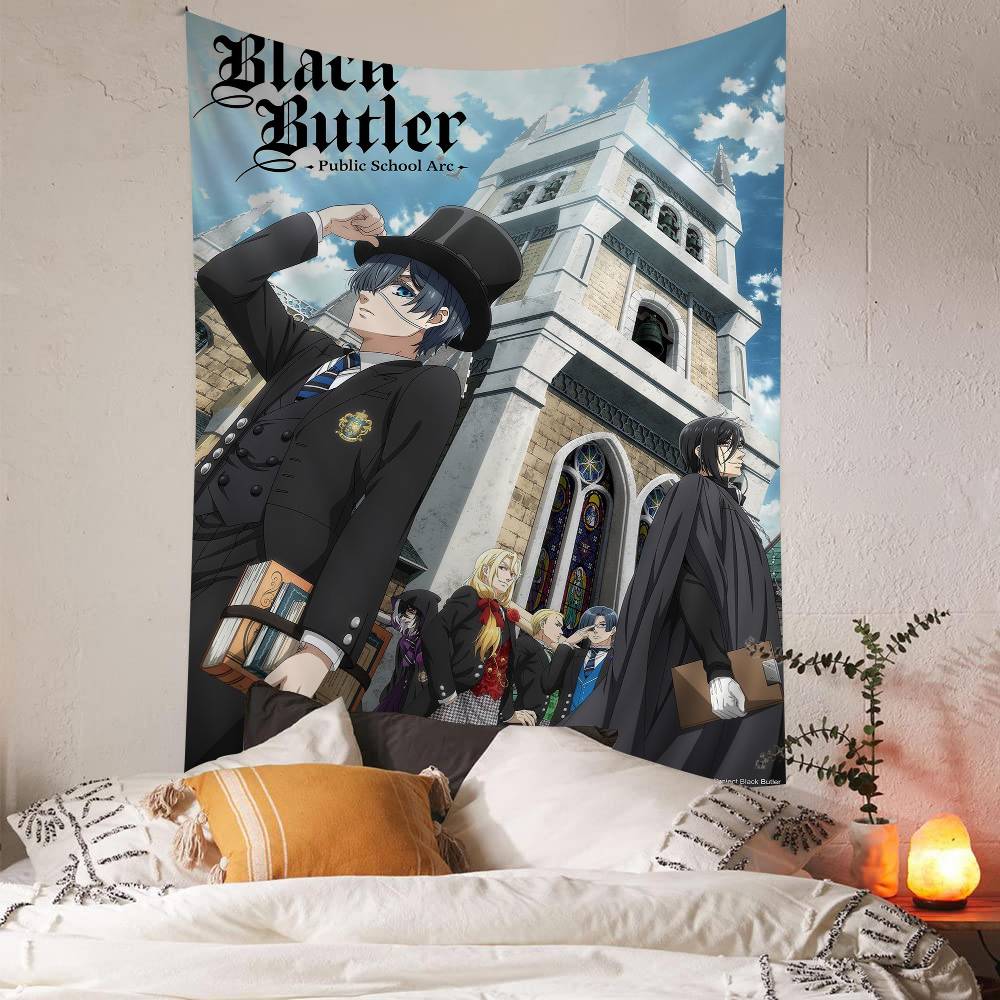 Anime Cool Black BButler Colorful Tapestry Wall Hanging Bohemian Wall Tapestries Mandala Wall Art Decor