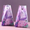 Mermaid Party Plastic Goodie Bags Mermaid Tail Candy Gift Bags for Mermaid One Birthday Sea Themed Party Decor Baby Shower Favor