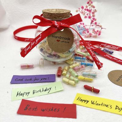 Message Capsules Love Pill with Bottle Roll Paper Blank Notes Wish Bottle Capsule Wedding Favour Party Valentine Gift Party NONE