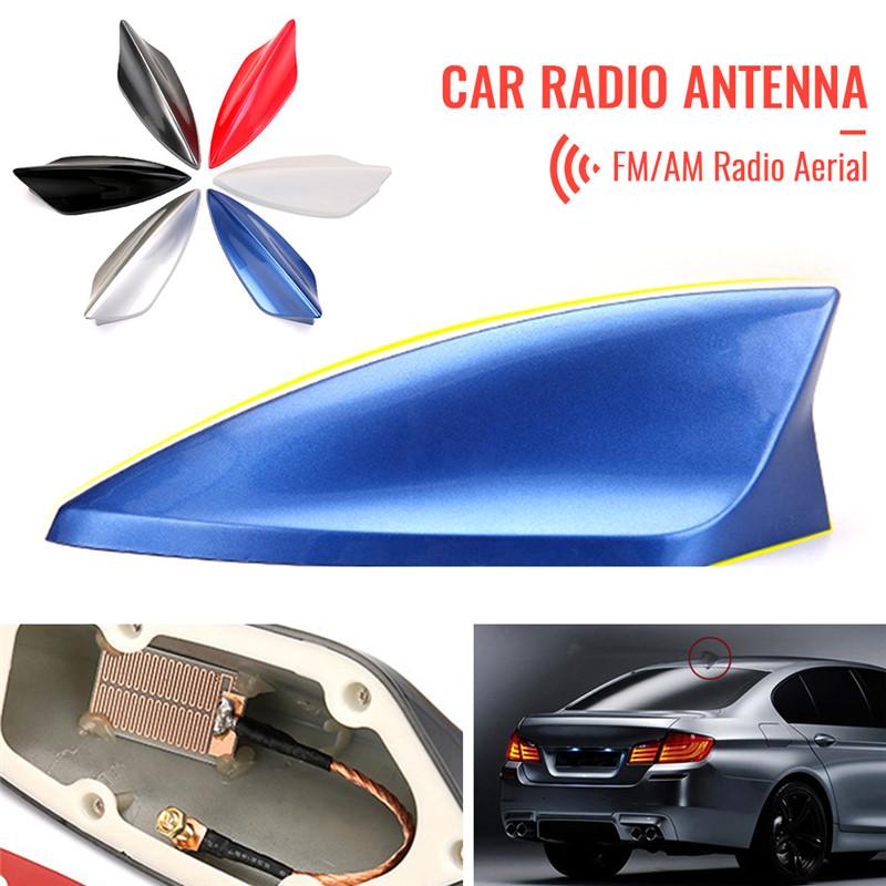 Upgraded Signal Universal Car Shark Fin Antenna Auto Roof FM AM Radio Aerial Replacement Car Accessories for Dodge Toyota Ford