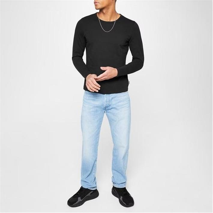 Lonsdale Men's Long Sleeve T-Shirt Black, Size L