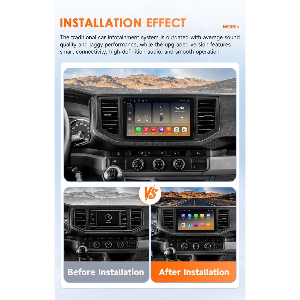OSSURET Snapdragon 6115 Android Car Radio Player Intelligent Screen for VW Volkswagen Crafter 2017-2021 Carplay Auto 2DIN Car Multimedia Autoradio
