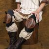 Medieval Knee Armors Nordic Vikinges Knee Brace Leather Embossed Knee Pads Knightes Leg Guards for Halloween Cosplay