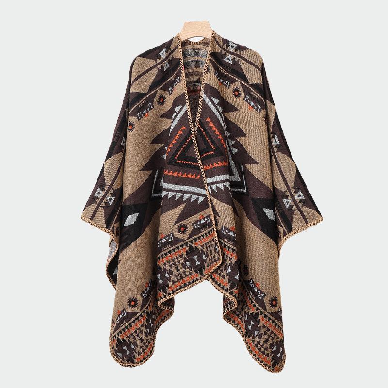 Men's Knitted Open Front Shawl Wrap Soft Warm Vintage Poncho Cape Casual Oversized Shawls Cardigan Wraps Scarf Blanket Lightweight Shawl Scarf for Men