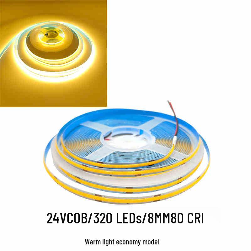 COB Self-Adhesive LED Light Strip: Flexible 5V/12V/24V, Low Voltage, Three-Color for Home, Ceiling, Cabinet, and Mall Decor