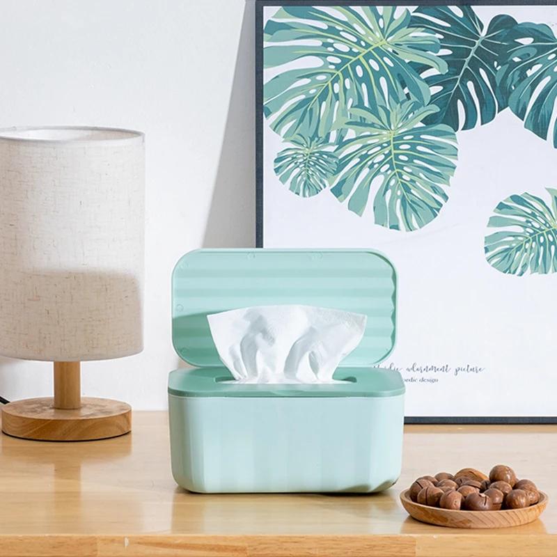 Home Kitchen Tissue Paper Dispenser Storage Organizer Tissue with Cover Square Wet Wipes Case Napkins Toilet Paper Container