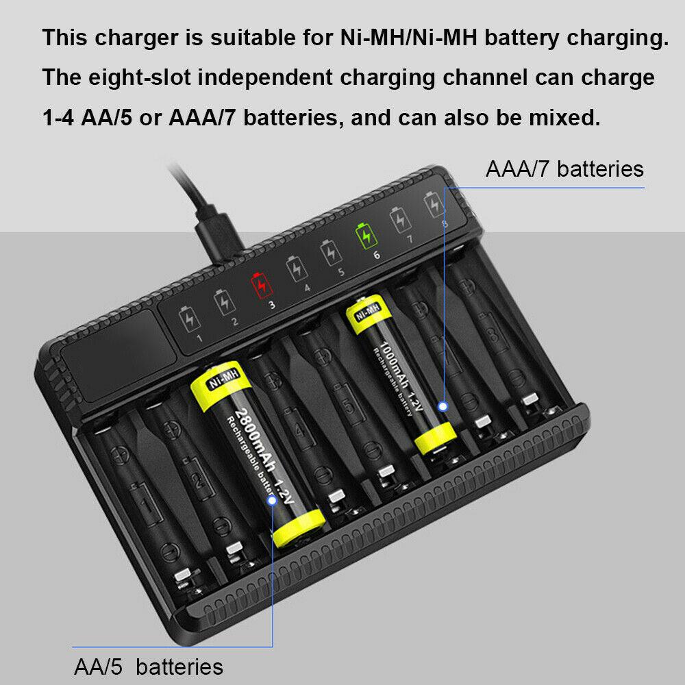 Slot Rechargeable Batteries LCD Display for AA/AAA Fast Charger Battery Charger Charging Chargers